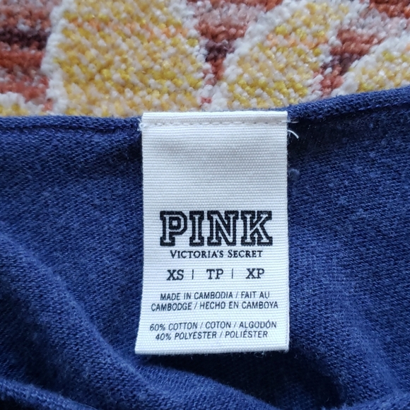 PINK Gray/Navy Sweatshirt - Picture 3 of 3